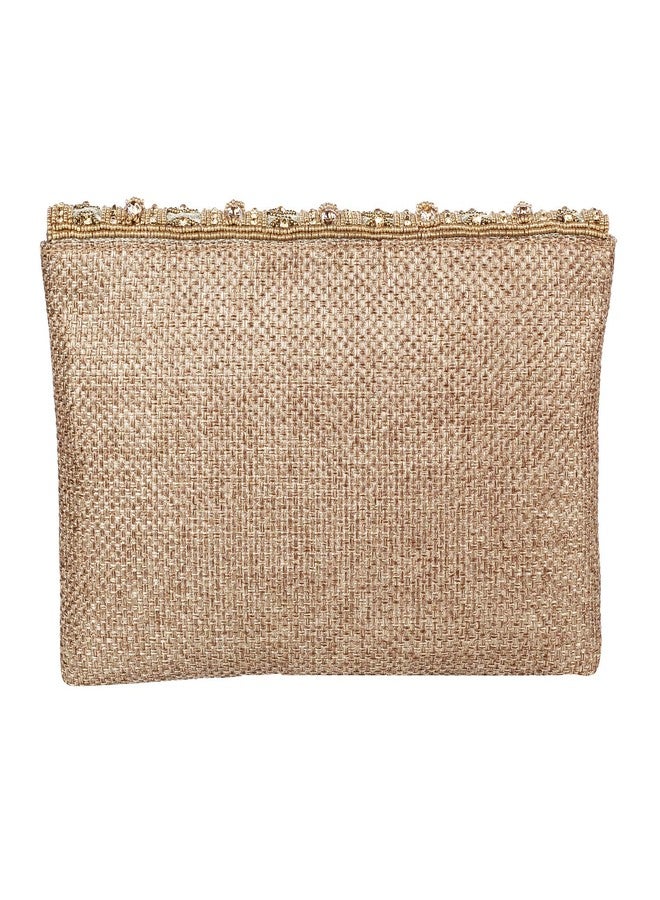 Metro Womens Synthetic Antic Gold Clutch (One Size) - Image 3